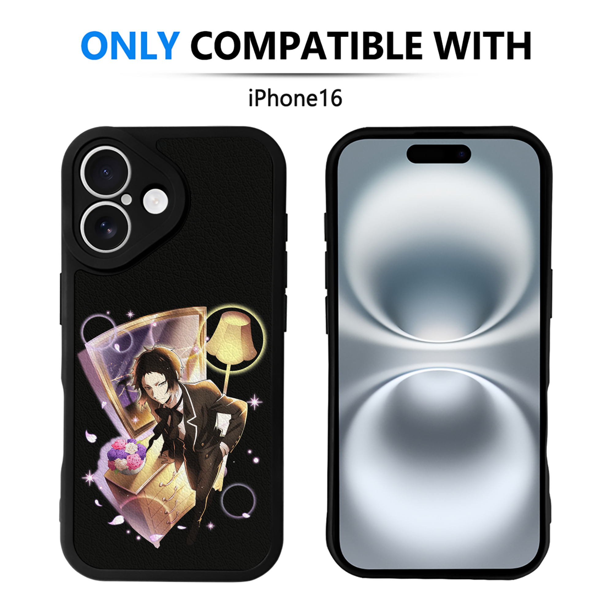 （画像用） 文豪ストレイドッグス Bungo Stray Dogs 【iPhone 16シリーズ対応】シリコンスマホケース（レザー調） 材質：シリコン